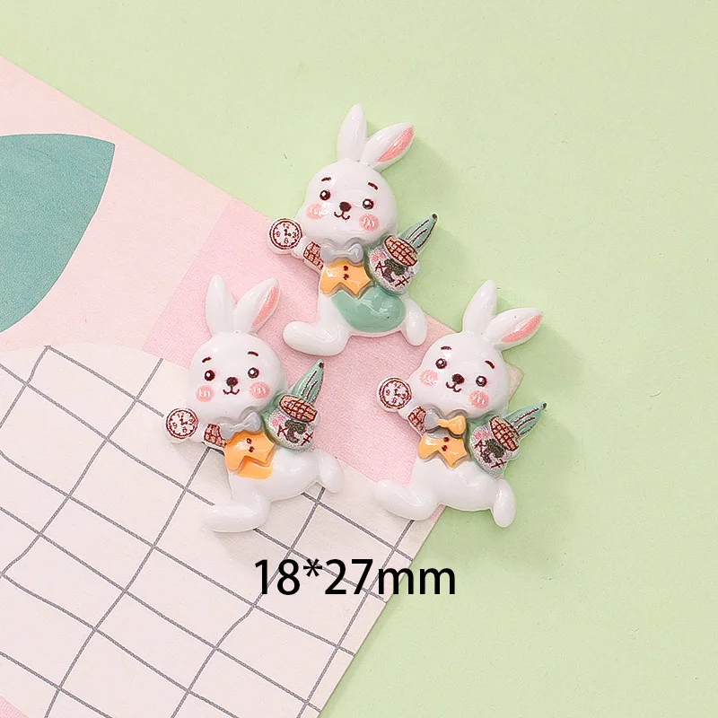 Candy Resin Ornaments 10Pcs Resin Cartoon Girl Bunny Teacup Mouse Mushroom Flat back Scrapbooking DIY Jewelry Craft Decoration Accessories