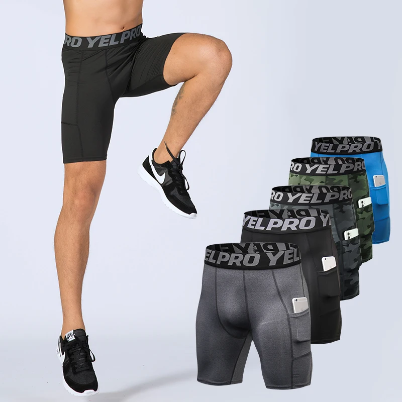 Sports Shorts Men Compression Running Shorts With Pocket Quick Dry Workout Gym Shorts Fitness Sport Leggings for Men Sports & Entertainment