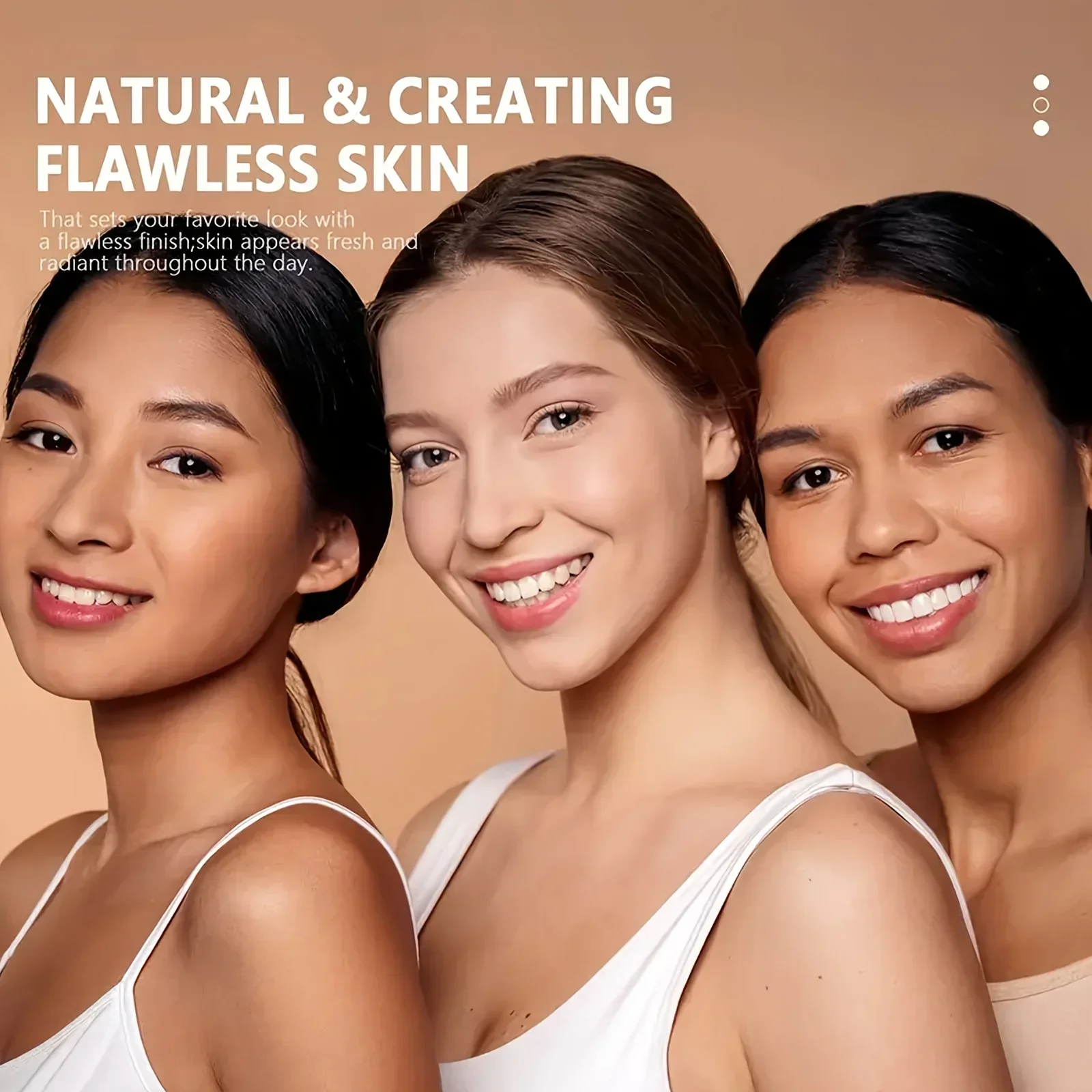 Description Picture 5 of item3-color Dark Powder Bronze Powder Dark Skin Foundation Oil Control Concealer Brighten The Face Create Three-dimensional Makeup