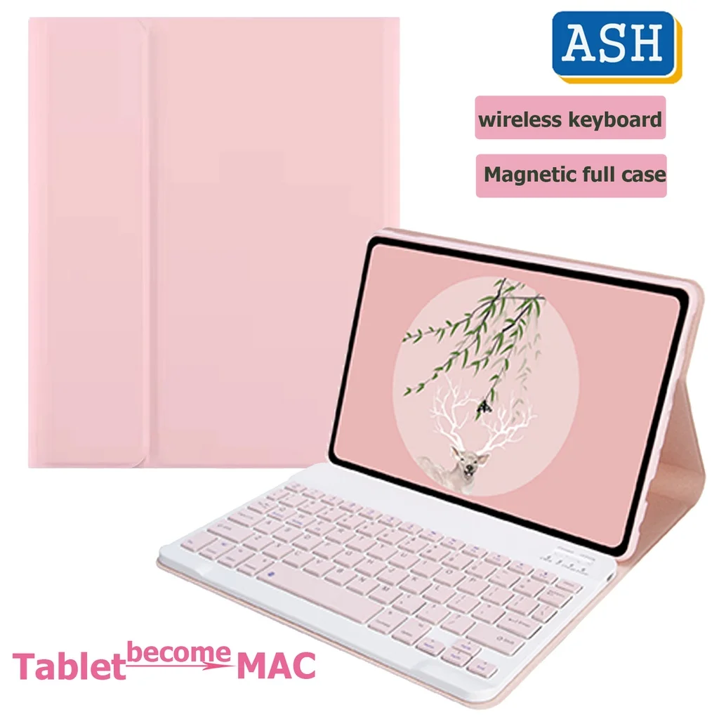 

ASH Wireless Keyboard Case For Samsung Galaxy Tab A7 Lite 8.7 Inch Detachable Bluetooth Keyboard Folio PU Leather Cover Tablet