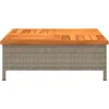 Parasol Base Cover and Coffee Table, Gray PE Rattan with Acacia Wood Top, Durable and Stylish 27.6" x 27.6" x 9.8" 6