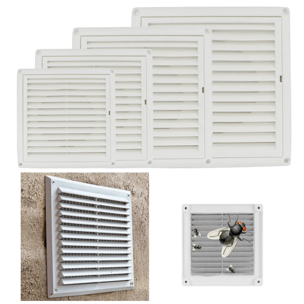 

1PCS Air Vent Grille With Fly Screen 100-200mm White ABS External Internal Ducting Ventilation Cover For Home Renovation DIY