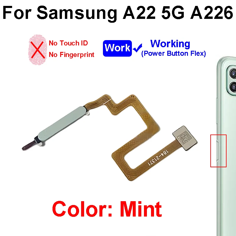 Premium Fingerprint Sensor Flex Cable with Power Button - Replacement Parts