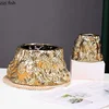 Golden Ceramic Vase Hydroponic Vase Flowerpot Flowers Vessels Desktop Flower Arrangement Decorative Vases Ornament Flower Vases 5