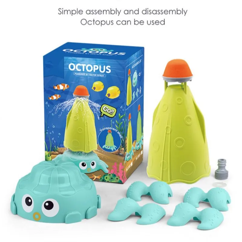 Inflatable Water Mat Doki Toy Outdoor Water Playing Toy Rotating Flying Octopus Sprinkler Summer Outdoor Sports Grassland