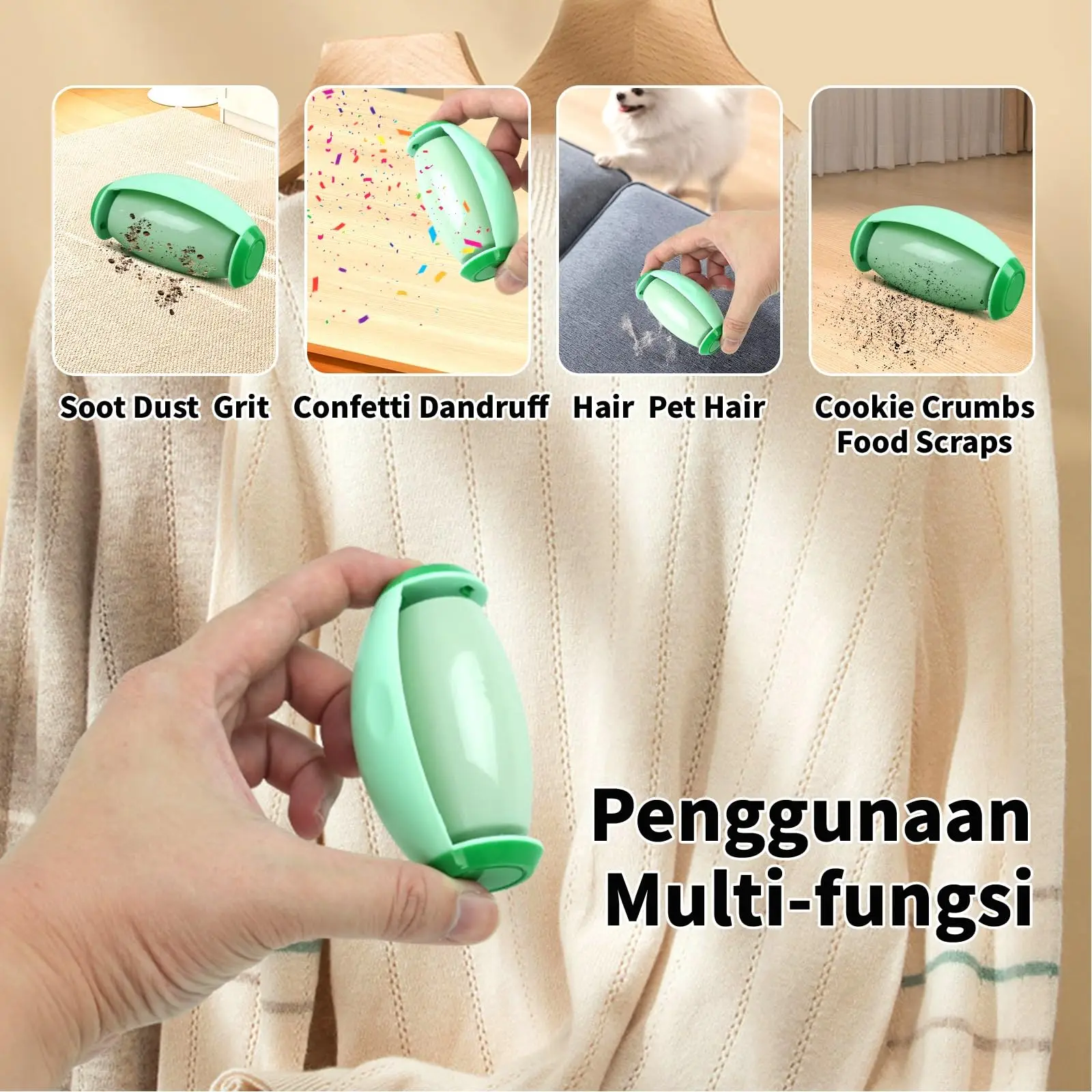 Reusable Lint Roller, Washable Reusable Lint Rollers, Portable Super Sticky Home Travel Lint Roller, Lint Roller for Clothes 2