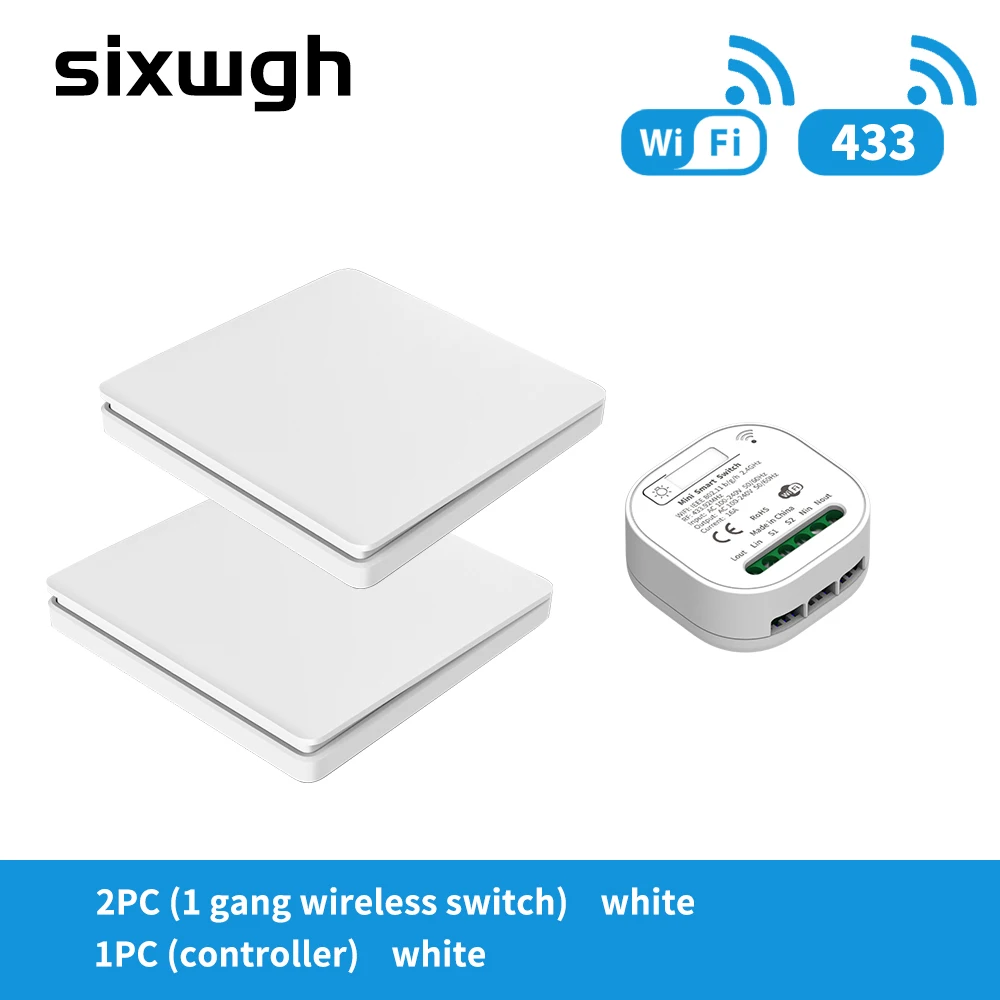 modern light switches SIXWGH 16A WIFI Switch Smart Home Tuya App Remote Control Smart Timer Switch No Battery Light Switch Work with Google Home Alexa light switch wireless Wall Switches