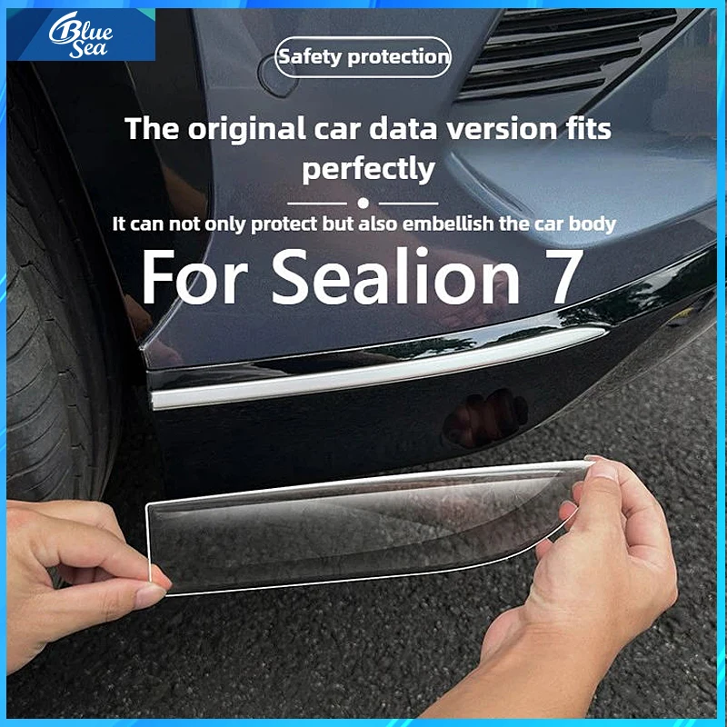 For BYD Sealion 07 EV 2024 2025 Resin Casting Front and Rear Corner Anti-collision Strips for Exterior Decoration Bumper Sticker