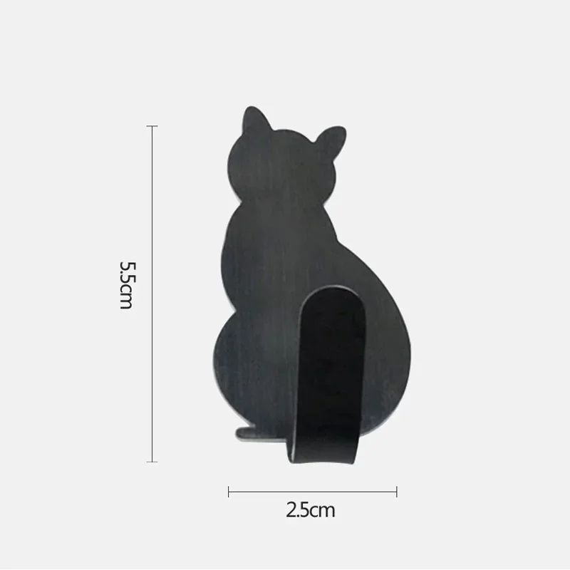 Description Picture 6 of item2Pcs Self Adhesive Hooks Cat Pattern Storage Holder for Bathroom Kitchen Hanger Stick on Wall Hanging Door Clothes Towel Racks
