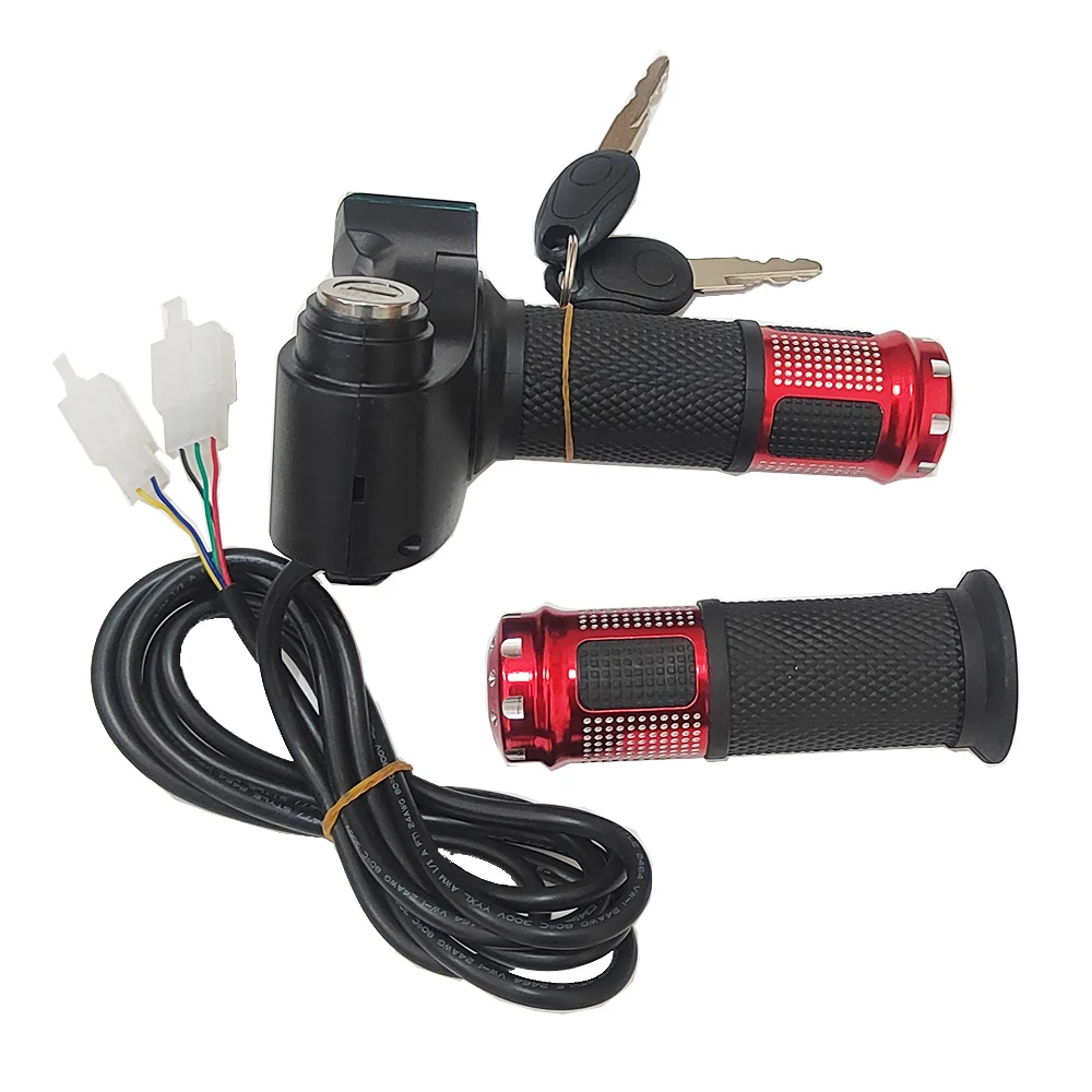 Twist Throttle with Battery Power LCD Display Switch Handlebar Grips for Electric Bicycle/Scooter/E-Bike