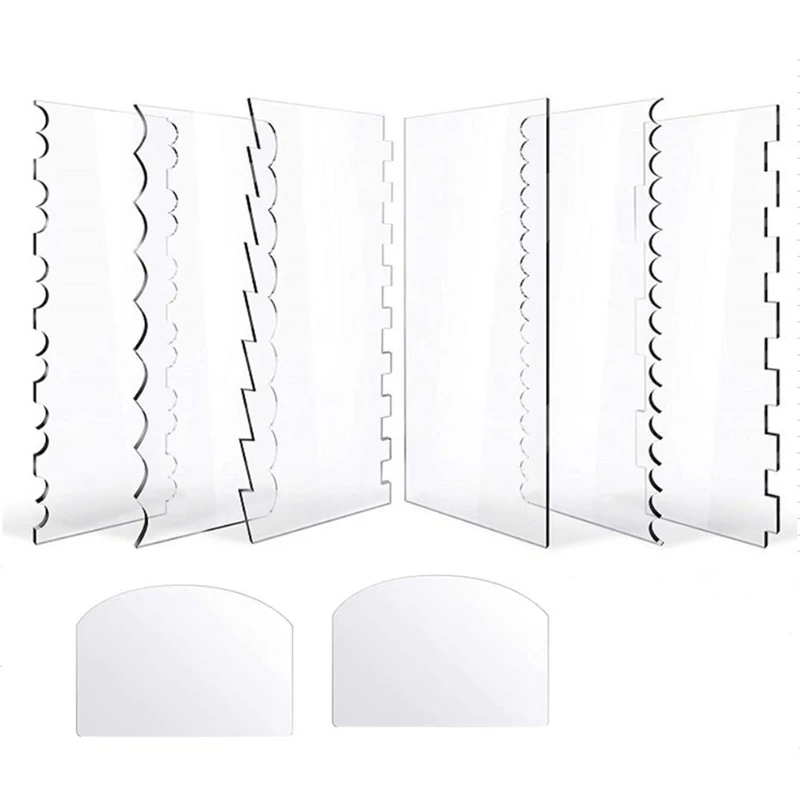 

Acrylic Scraper Cake Decorating Comb,Acrylic Icing Comb Frosting Icing Cake Edge With Cake Smoother Scraper For Cake