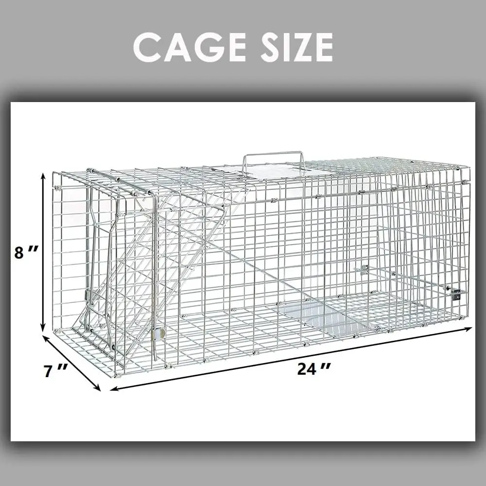 Cat Trap Stray Cats 24"x8"x7" Animal Trap Live Traps Cats Squirrel Groundhog Opossum Rabbit Skunk Chicken Small Anim