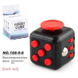 Antistress Fidget Sensory Magic Dice for Stress Relief and Fun (Black Red)
