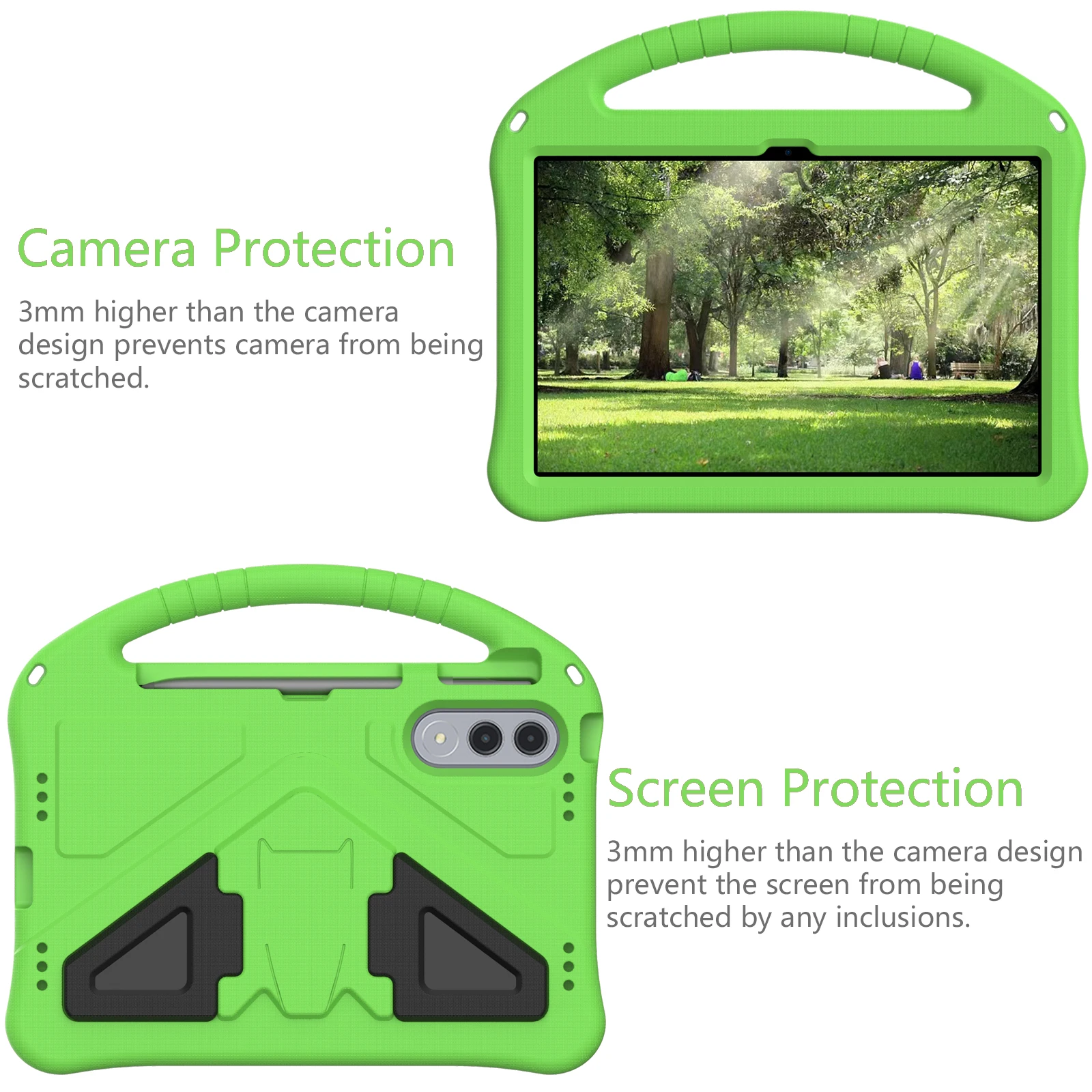 Kids Cartoon EVA Tablet Case with Anti-Slip Grip and Built-in Kickstand