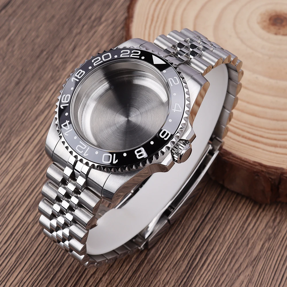 40mm 200M Tauchergehäuse für YACHT GMT NH34 NH35 NH36 Miyota 8215 ETA 2824 Uhrengehäuse Jubilee-Armband Saphirglas Schiebeschließe – Detail 2