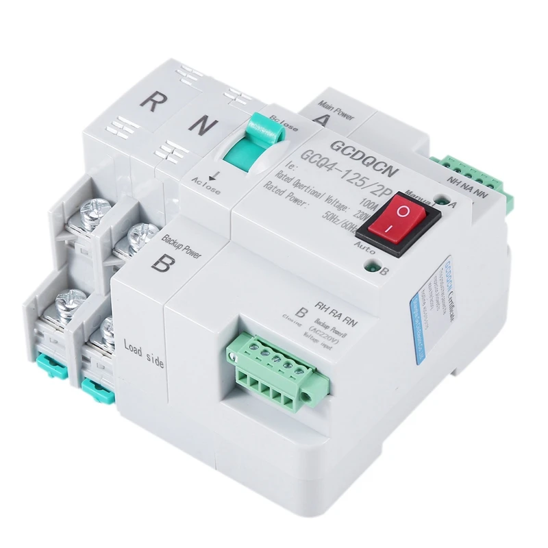 N15R-3X Dual-Power Automatic Transfer Switch 2P 100A Household 35Mm Rail Installation