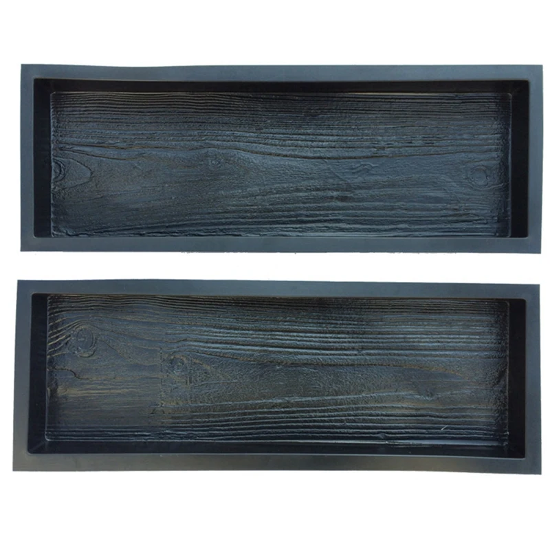 KEKA Concrete Molds, Wooden Boards Shape Concrete Mould, DIY Plastic Molded Paving Mold, Garden Stepping Stone Mold , 2 Pack