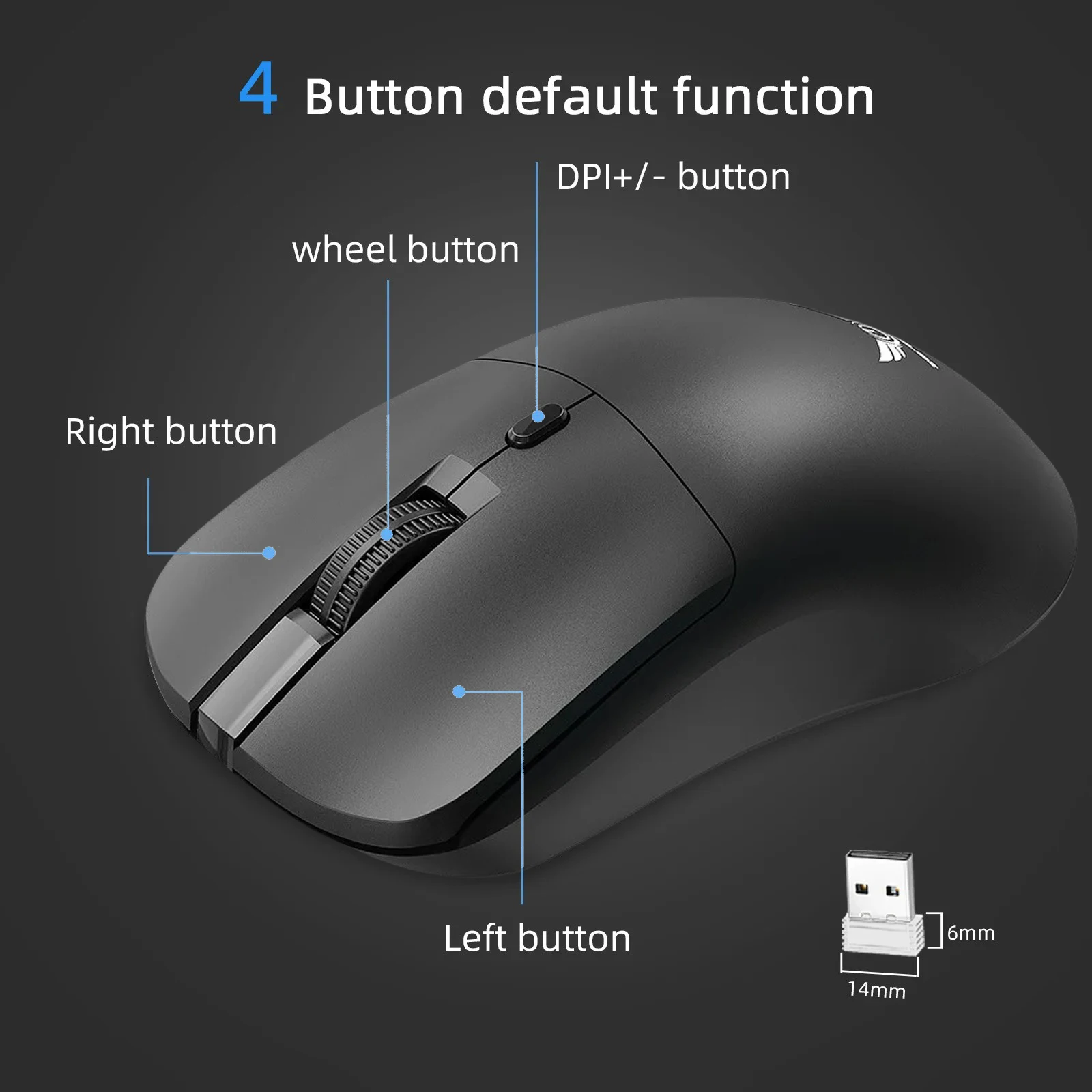 2.4G Wireless Mouse Gaming Mouse Ergonomic Mouse 800-1200-1600 DPI Office Optical Mouse for PC Laptop Macbook Pro Windows
