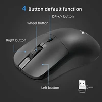 KEBIDUMEI – souris optique sans fil 2.4G à 4 boutons, 3 niveaux DPI, souris de jeu, souris ergonomique pour ordinateur portable, Macbook 5