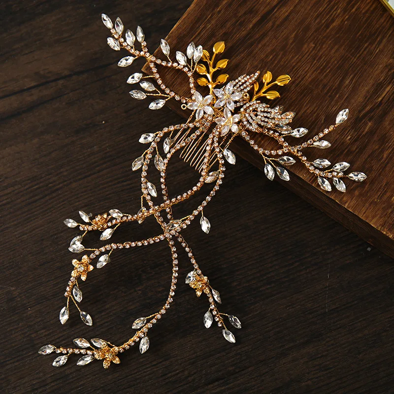 Crystal Pearl Bridal Tiaras Hairbands Hairpins Bridesmaid Diamante Hair Vine Accessories Wedding hair comb hair band Jewelry hair accessories bridal hair accessories