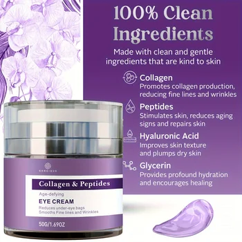 Eye Cream (Collagen & Peptides) Rejuvenates Plumps and Hydrates for A More Youthful Look - Thumbnail 4