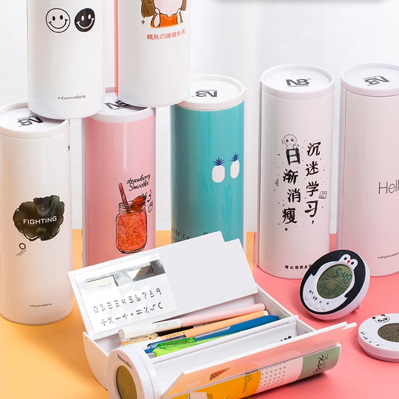 

Newmebox модные школьные пеналы Kawaii канцелярская коробка для девочек красивые косметические коробки многофункциональные длинные стильные подарки