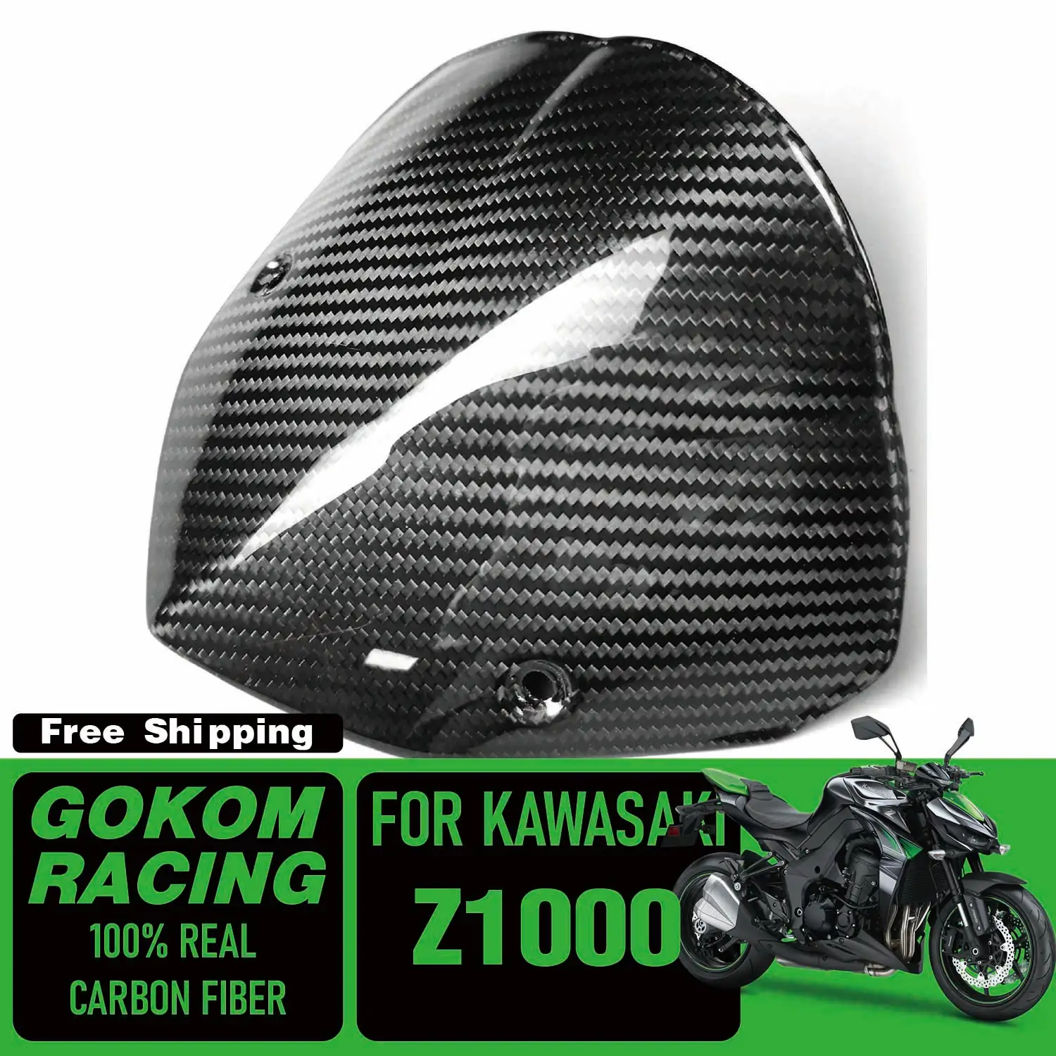 

Gokom Racing FOR Kawasaki Z1000 WINDSCREEN WINDSHIELD GUARD COVER COWLING 100% REAL CARBON FIBER MOTORCYCLE PARTS ACCESSORIES