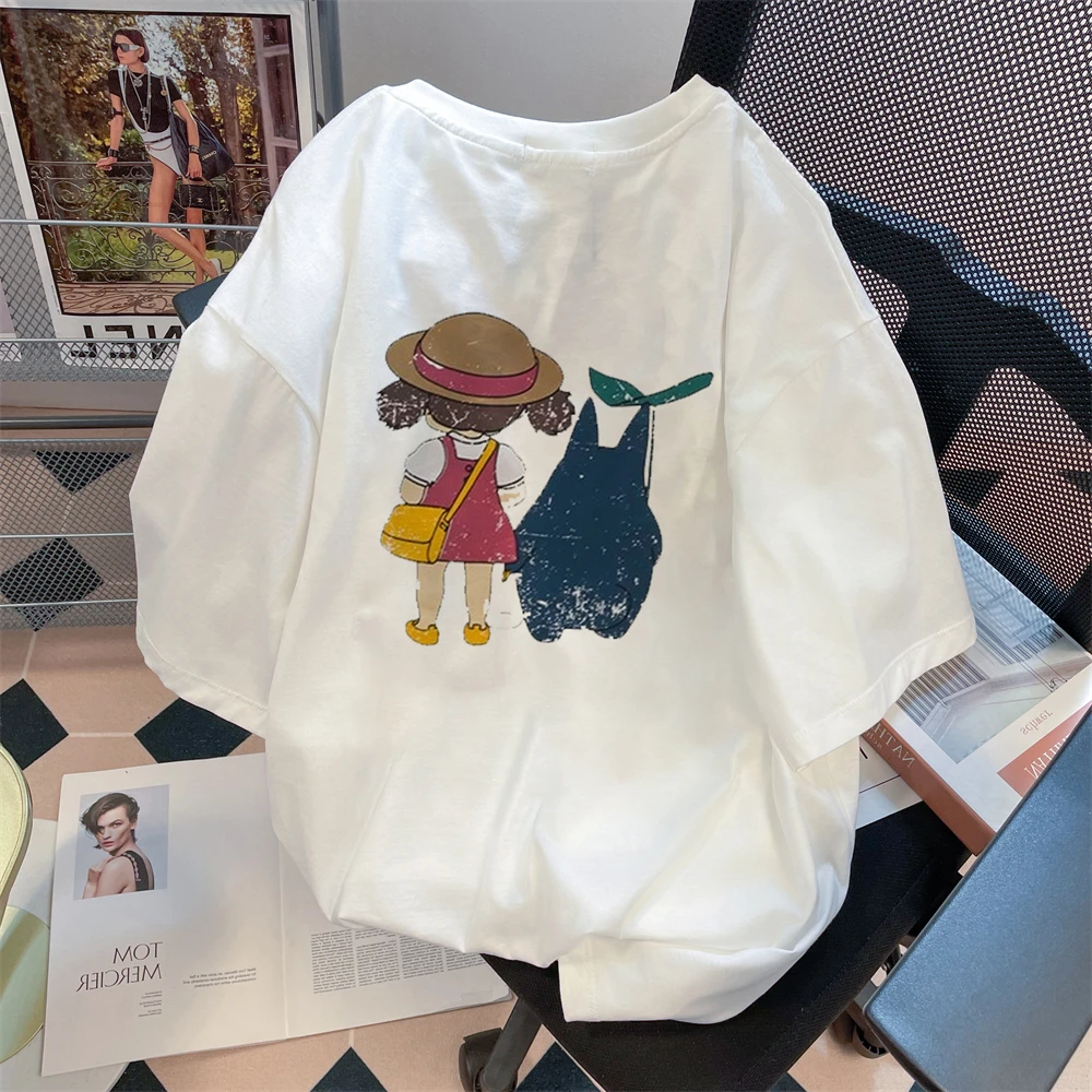 

Корейская версия Dongdaemun, свободная и милая мультяшная футболка с коротким рукавом для мужчин и женщин, летняя шикарная Ретро футболка в гонконгском стиле