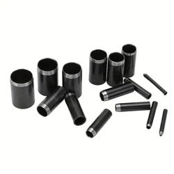 Versatile Round Hole Punch Set with Storage Case - Precision Leather Crafting and DIY Tool (1 - 15mm Sizes) (Black)