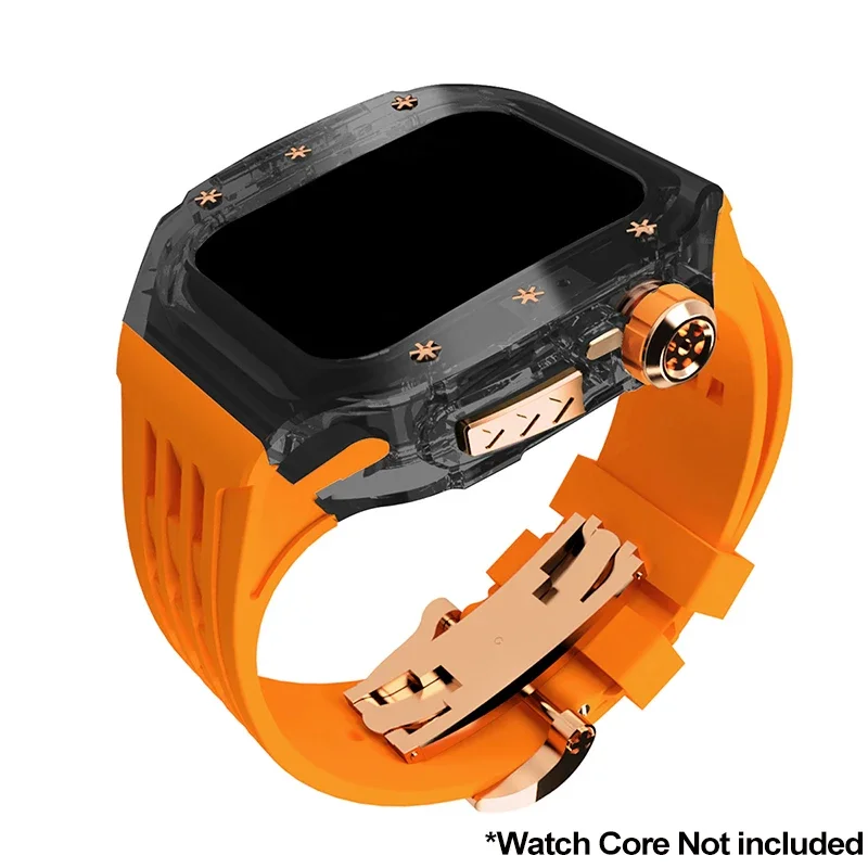 Elegant Enhancement Kit: Transparent Case & Rubber Strap