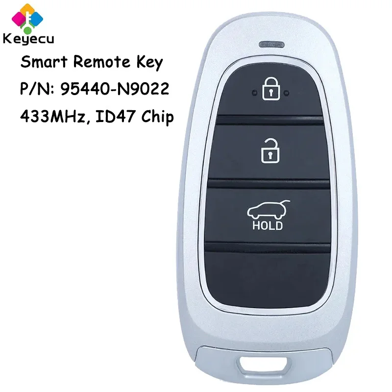 

KEYECU Smart Remote Control Car Key With 3 Buttons 433MHz ID47 Chip for Hyundai Tucson 2022 2023 Fob P/N: 95440-N9022 FOB-4F25