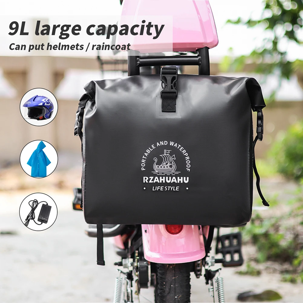 Bicycle Waterproof Bag Large Capacity Handlebar Front Tube Basket Shoulder Backpack Front Hanging Pouch for Electric Bike MTB