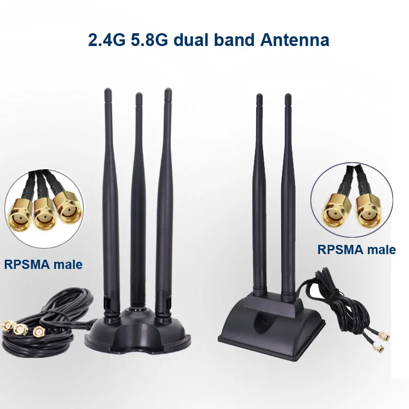 2.4G 5.8G 4*4 3*3 2*2 케이블 듀얼 밴드 옴니 WiFi 실내외 안테나 (라우터용, TS9 SMA RPSMA SMA 포함)