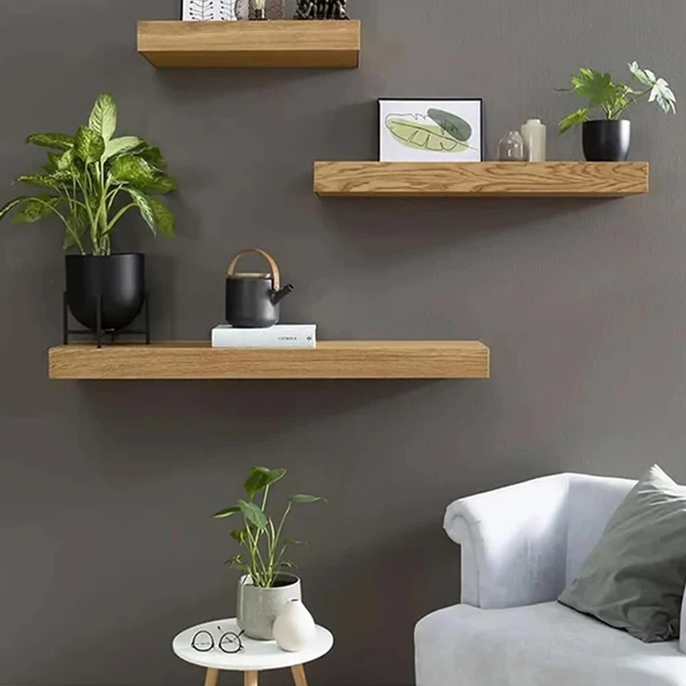 Wooden Magic Flap Shelf with Secret Compartment Concealed Floating Shelf Wall-Mounted Hidden Shelves for Home Decor