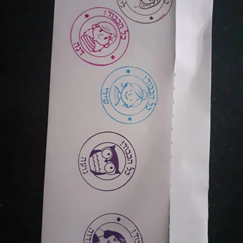 맞춤형 교사 스탬프 히브리어 학교 숙제 인감 셀프 잉크 아랍어 스탬프 40mm 라운드