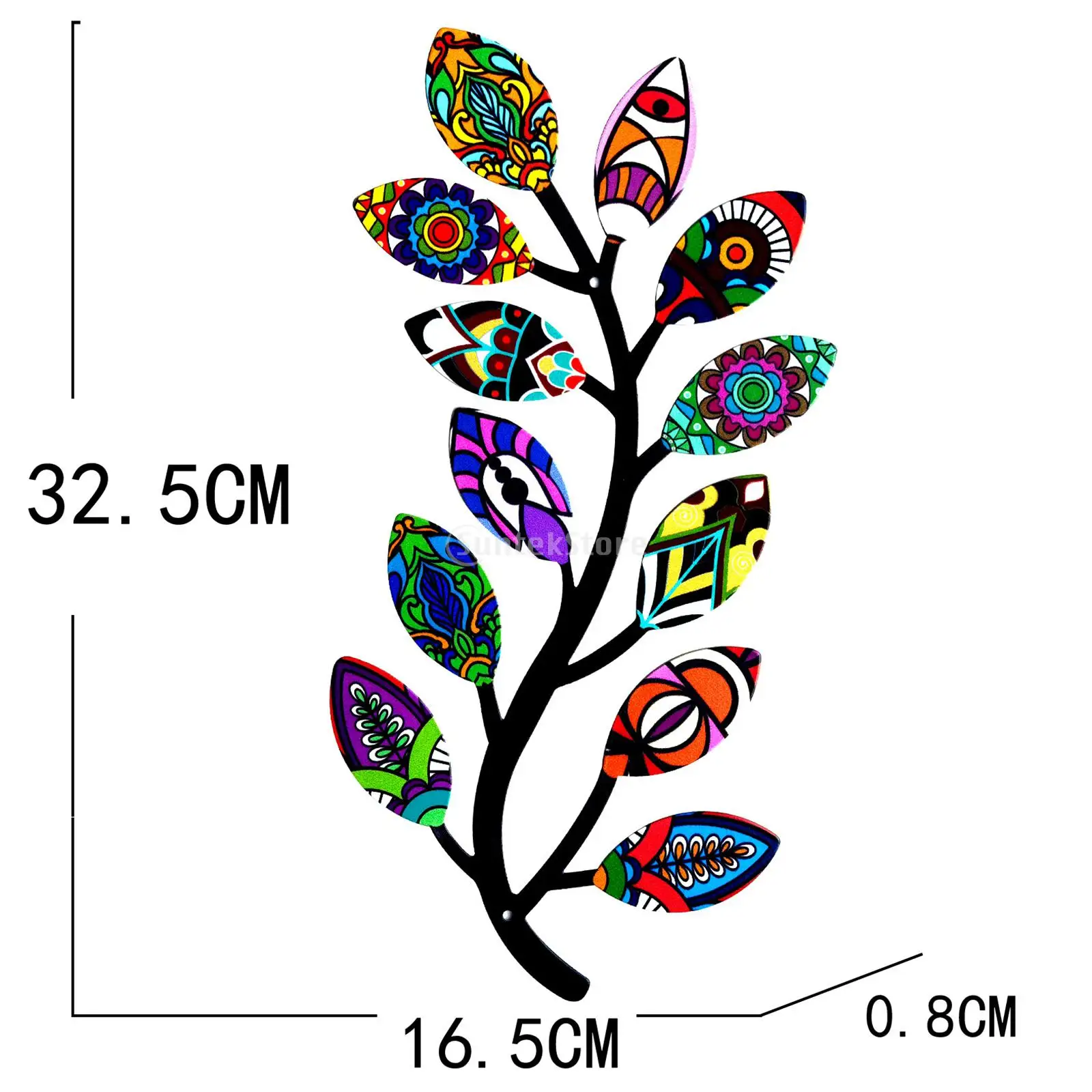 Metal Tree Branch Wall Decor Iron Art Ornament for Bedroom Indoor Outdoor Patio Decorative Wall Decor Window Artwork Hanging