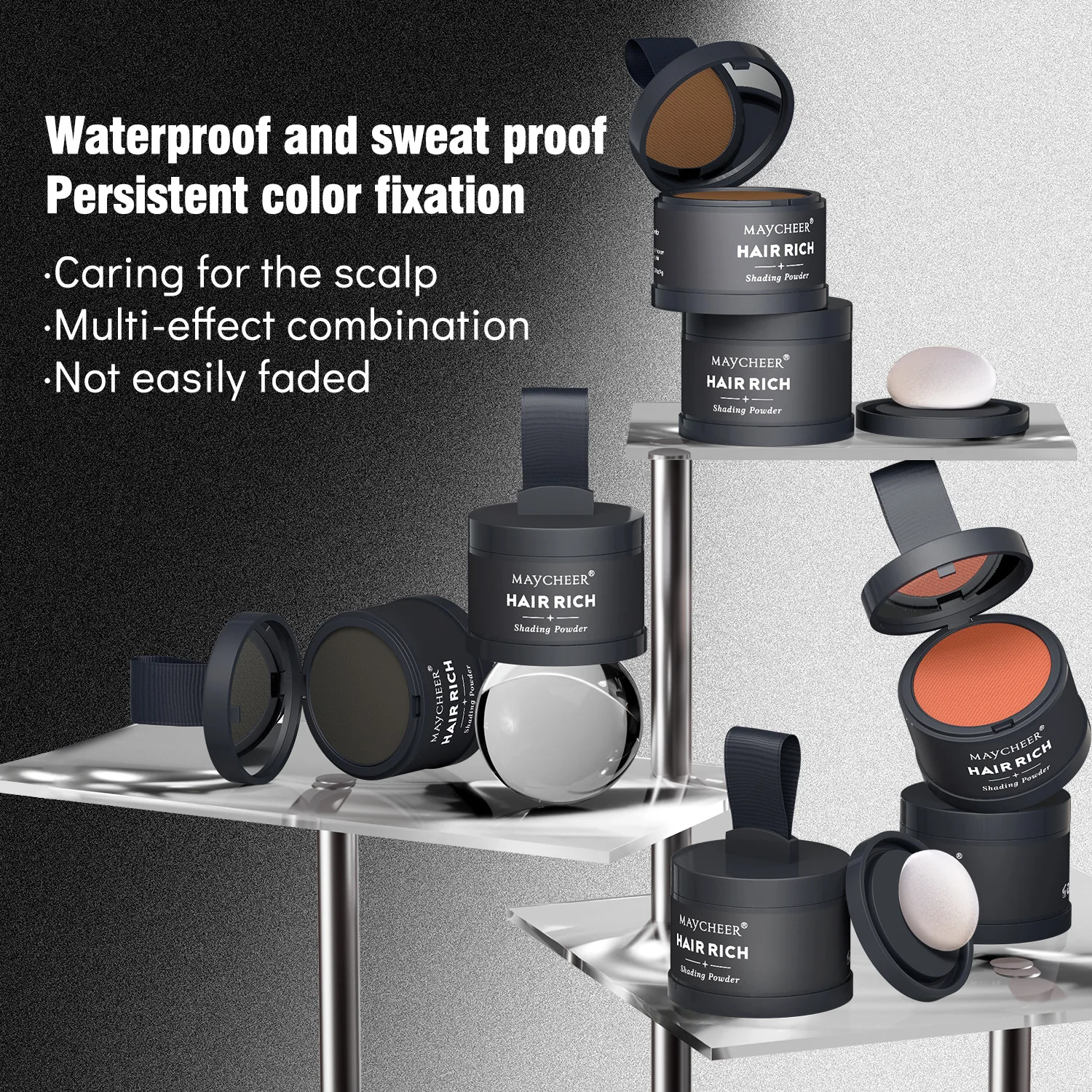 MAYCHEER Hair Shadow Powder Waterproof Hair Line Edge Control Powder Line Shadow Root Cover Up Makeup Concealer