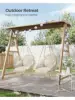 SONGMICS Hanging Chair, Hammock Chair with Large, Thick Cushion, Boho Swing Chair for Bedroom, Patio, Balcony, Garden 3