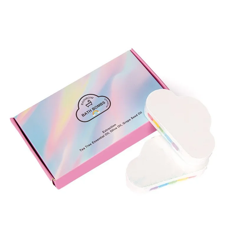 120g Rainbow Cloud Bath Salt Explosive Ball Vivid Color Moisturize Dry Skin Convenient Easy To Carry SPA Accessory