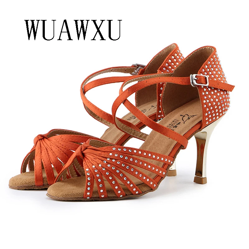 NATASHA2023 Latin Dance Shoes Adult Women's National Standard Diamond Inlaid Dance Shoes Soft Sole American Latin Dance Shoes Ta