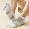 3 Pairs Men Toe Socks with Grip Non-slip Five Finger Socks Summer Mesh High Quality Cotton Ankle Socks Anti-slip 3