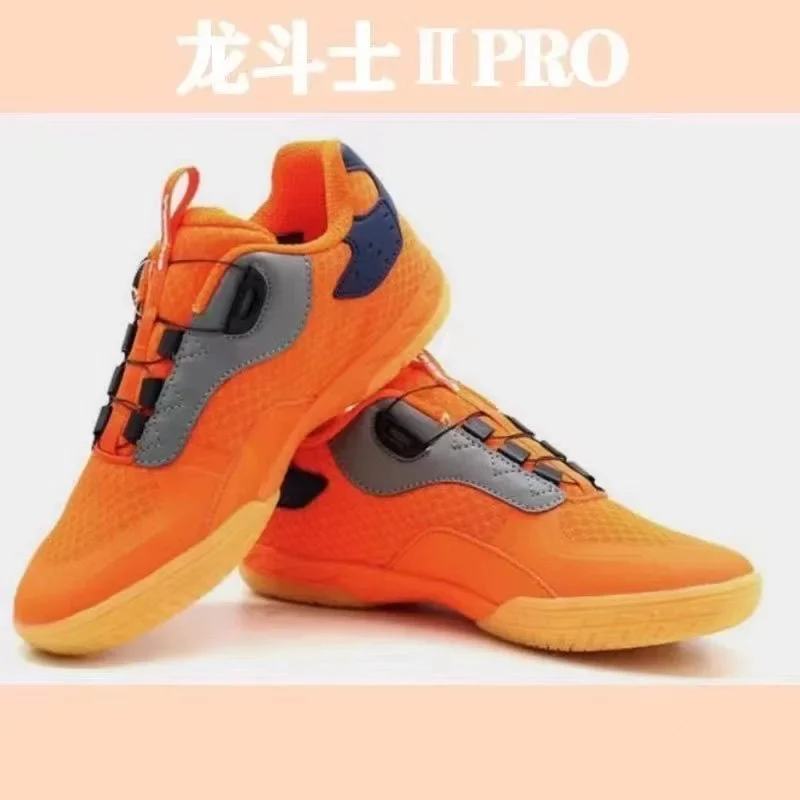 Hot Sale Badminton Shoe Men Women Orange Indoor Court Shoe Couples Quick Lacing Table Tennis Unisex Brand Training Shoes