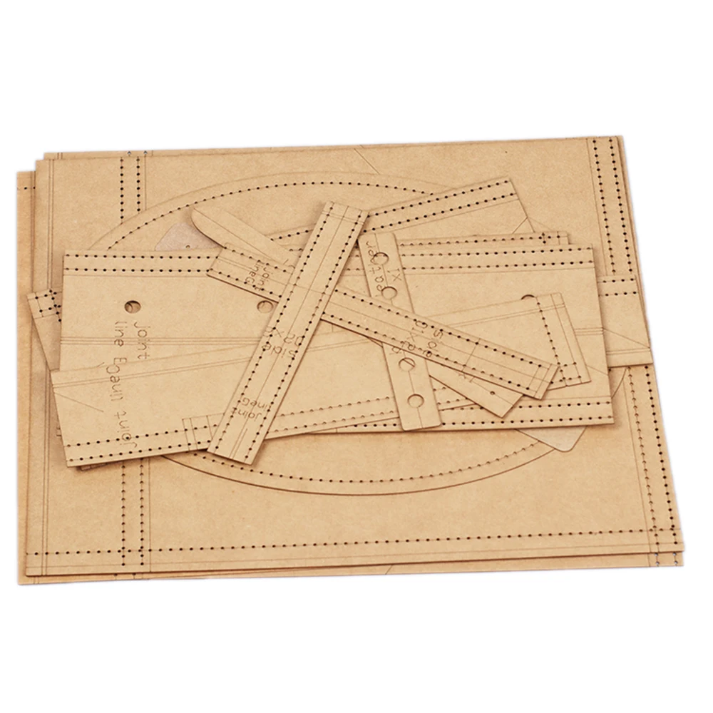 bucket shoulder bag sewing pattern die cutting leather craft template 28x35cm