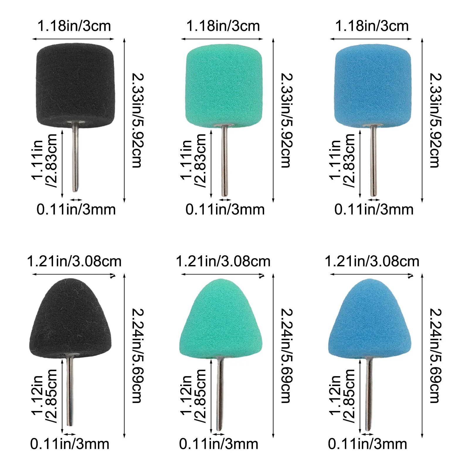 20Pcs Mini Car Foam Drill Polishing Pad Kit 1 Inch Detail Sponge Wool Waxing ing Pads Polisher Pad Waxing Backing Plate