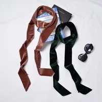 200cm New Velvet Scarf for Women Solid Chain Spring Autumn Ribbons Brand Fashion Scarf Small Long Skinny Scarves Hin Long Scarf 1