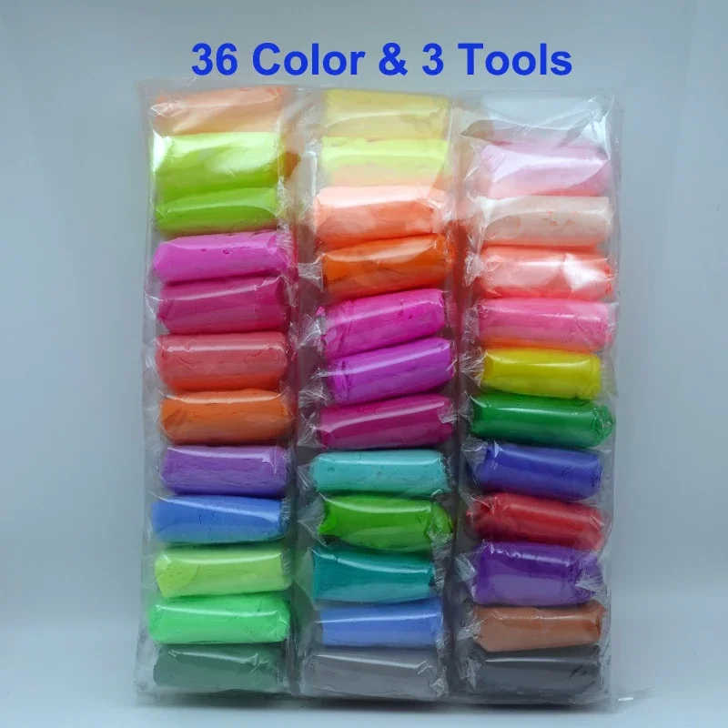 

36 Colors Air Dry Plasticine Modeling Clay Educational 5D Toy For Children Gift Play Dough Light Playdough Slimes Kids Polymer