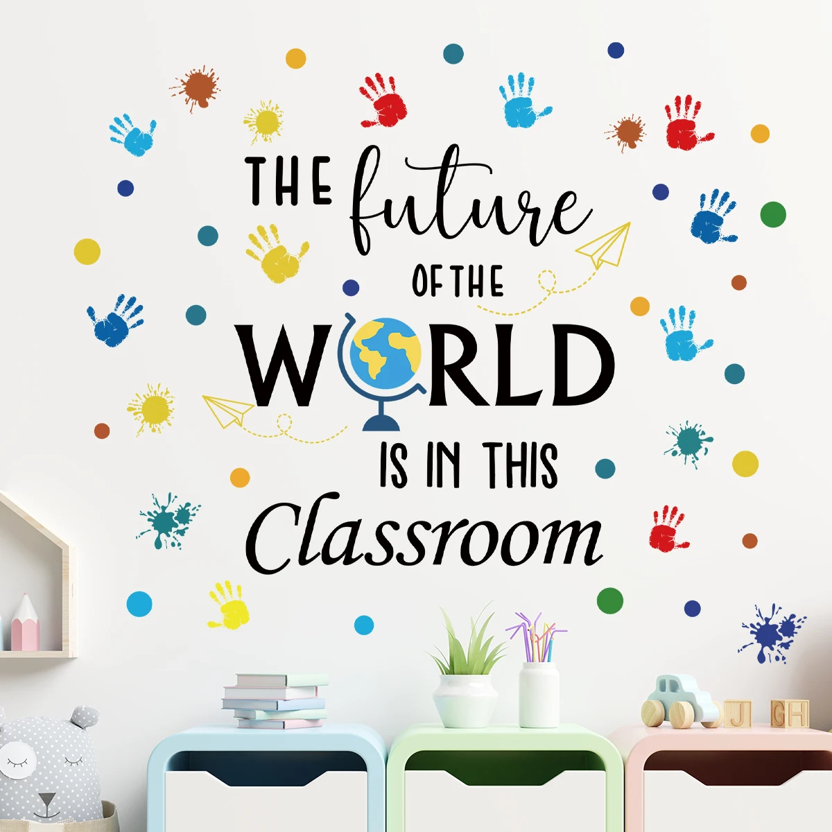 Wall Stickers 1Pc Colorful Wall Stickers Children Room Decor Baby Kids Room Wall Decoration Art for Bedroom Living Nursery Decals