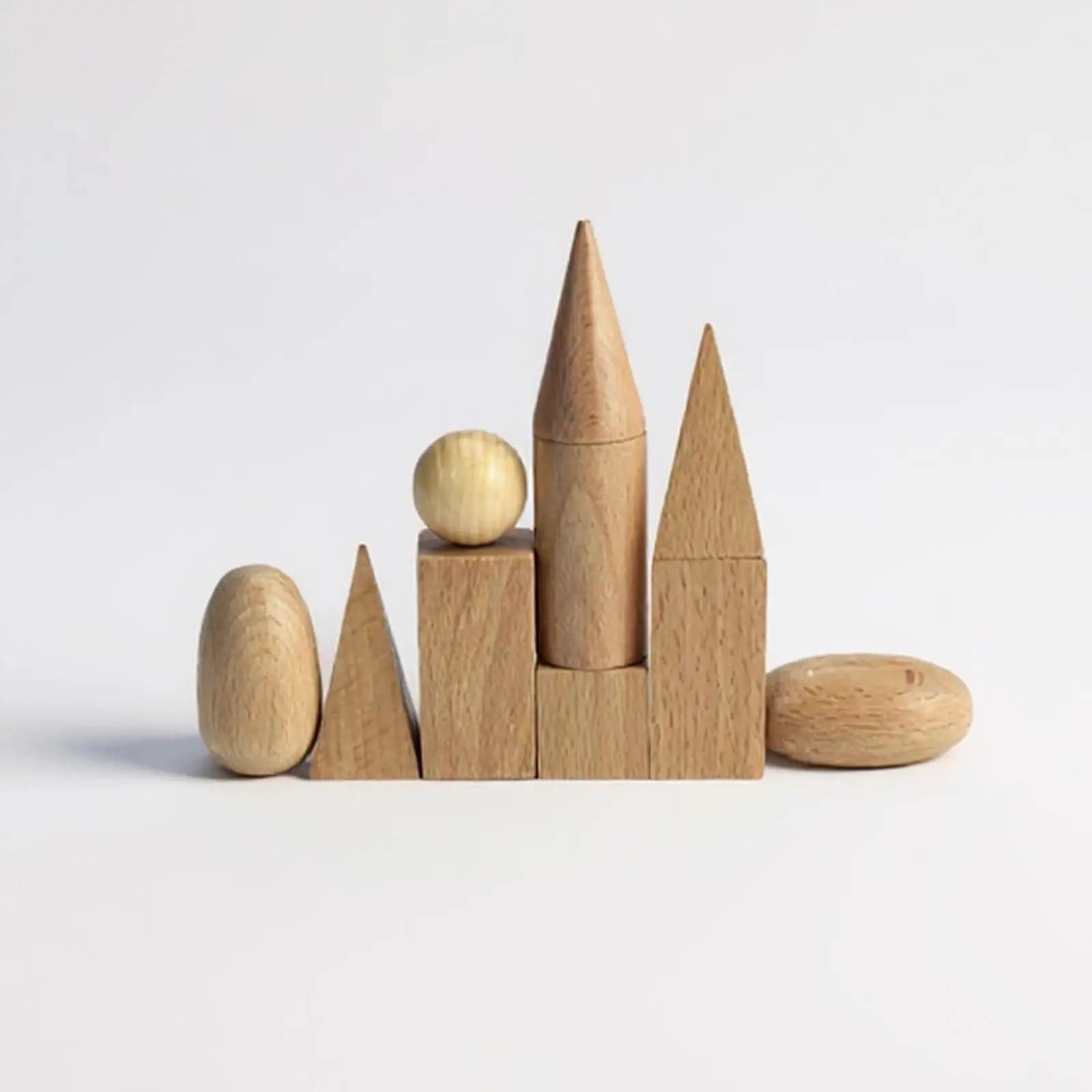 Wooden 3D Shapes Geometric Solid Blocks Preschool Learning , Set of 10 Wooden 3D Shapes Geometric Solid Blocks Preschool Learning , Set of 10