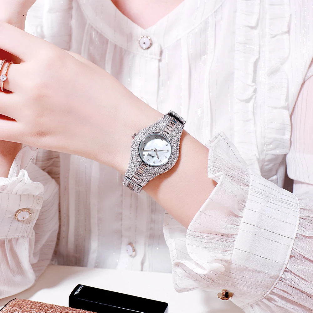 Luxury Women Watches 30M Water Resistance Diamonds Rose Gold Fashion Ladies Quartz Wrist Watch Woman Bling Bling Accessories