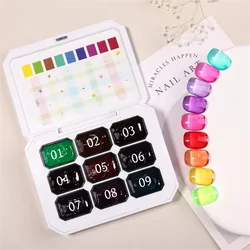 Candy Jelly Color Solid Glass Patting Gel - Amber Brown Red Japanese Style Transparent Nail Polish (01)
